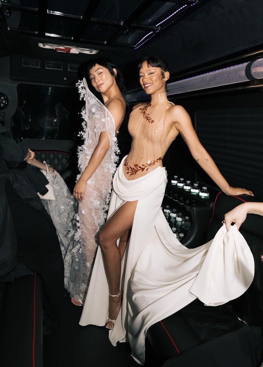 Greta Lee and Taylor Russell for LOEWE and the 2024 #MetGala