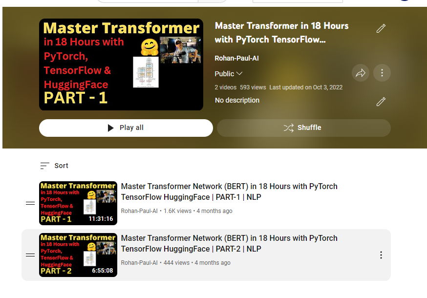 Master Transformer in 18 Hours with PyTorch🚀

Check out on my YouTube Channel

🟠 youtube.com/playlist?list=…

#MachineLearning #opensource #LLM #vectorstore #NLP #ArtificialIntelligence #datascience #textprocessing #deeplearning #deeplearningai #100daysofmlcode #neuralnetworks…