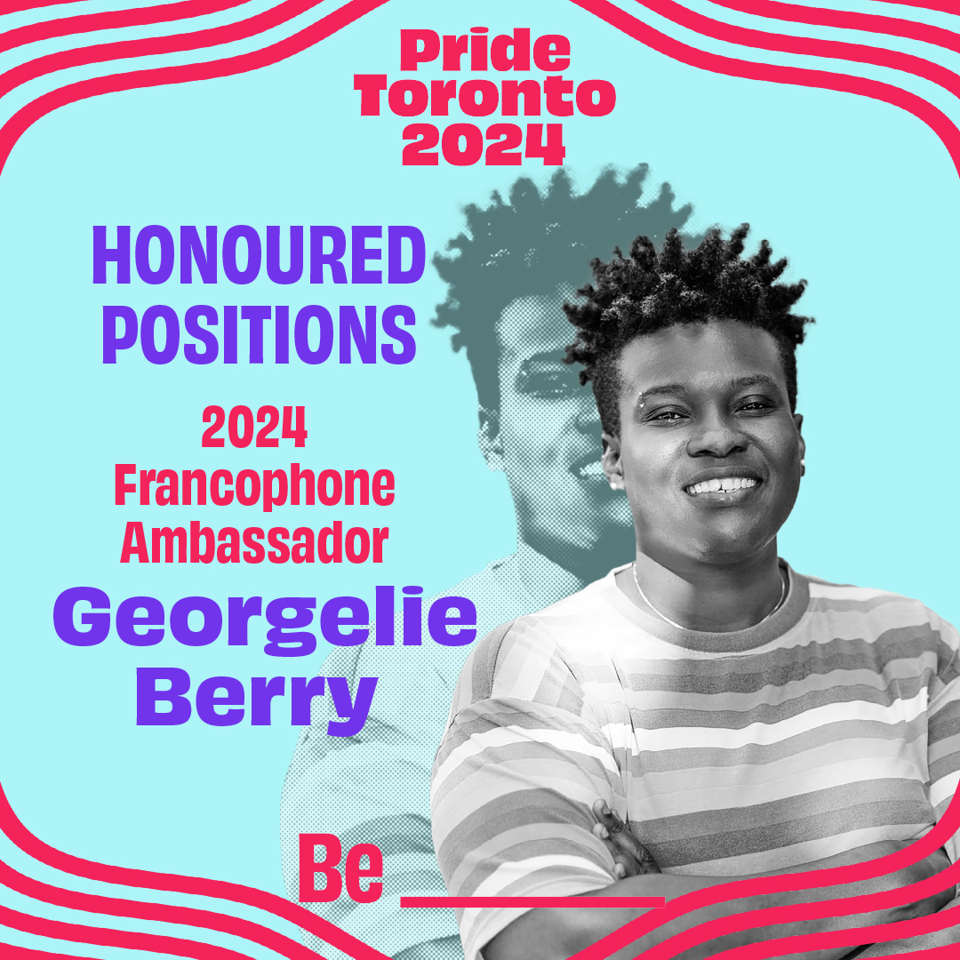 Ambassadrice Francophone du Festival 2024, Georgelie Berry. Georgelie est une source d'inspiration pour toutes celleux qui croient en une société où la diversité est célébrée et où chacun.e est respecté.e et traité.e avec dignité. #bepridetoronto #pridetoronto2024 #francophone