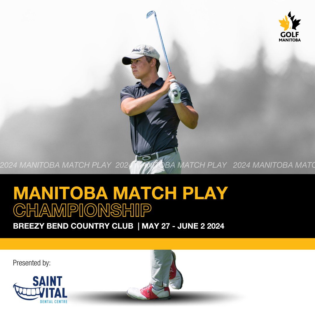 🗓️ REMINDER | Registration deadline for the Match Play Championship presented by <a href="/stvitaldental/">St. Vital Dental Centre - Winnipeg Dentist</a> is tomorrow! (Sat, May 11th)

This year's championship is May 27th - June 2nd <a href="/breezybend/">Breezy Bend</a>

Registration ➡️ …ampionshippresentedbys.golfgenius.com/pages/10074307…

<a href="/SportManitoba/">Sport Manitoba</a> <a href="/TaylorMadeCA/">TaylorMade Canada</a> <a href="/PUMAGolf/">PUMA Golf</a>