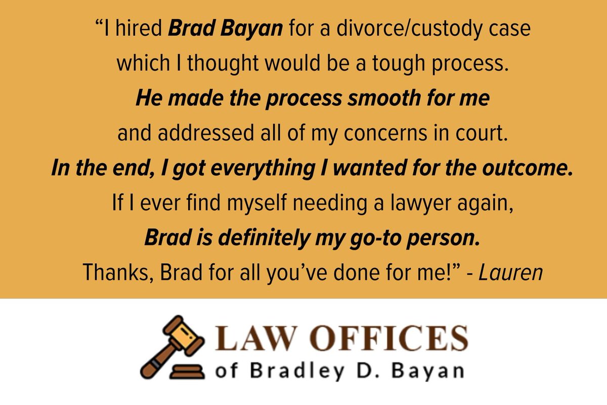 To see more reviews of our Redwood City divorce lawyer from past clients visit bbayanlaw.com/testimonials/

To discuss your case, contact our law office today at (650) 364-3600 and set up a Free Consultation.

#RedwoodCity #Divorce #California #DivorceLawyerCA #Reviews #LawyerReviews