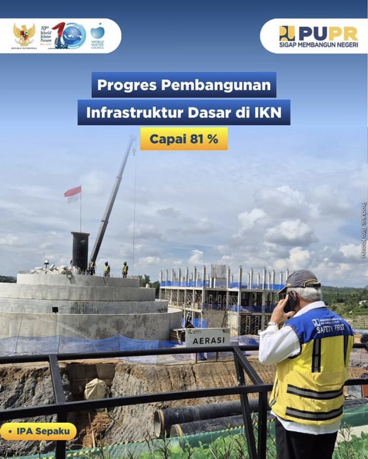 Progres pembangunan infrastruktur dasar di Ibu Kota Nusantara (IKN) telah mencapai 81%, dengan beberapa proyek ditargetkan siap beroperasi secara bertahap mulai Juni hingga awal Agustus 2024. 

#SigapMembangunNegeri
#IKNKita
#NusantaraKita