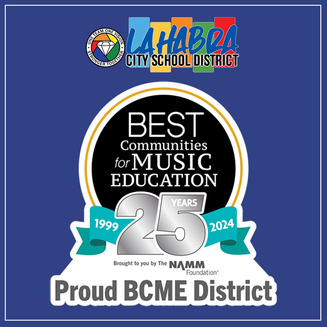 🎶 La Habra City School District wins the 2024 Best Communities for Music Education Award for the 2nd year! Honored among top districts in CA, we're committed to expanding accessible arts education for all students. 🎨🏆 #LHCSD bit.ly/3y630oq