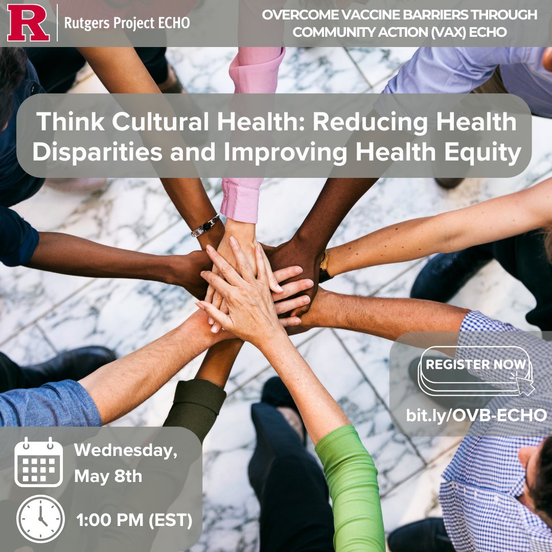 What are the National CLAS Standards, and how do they play a role in healthcare? Join us tomorrow for our next VAX ECHO to discuss cultural health and reducing health disparities. Register in advance for the Zoom link: bit.ly/OVB-ECHO @NJDeptofHealth