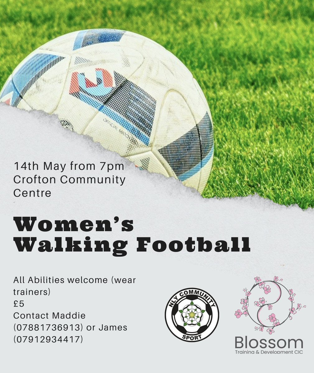 We have proudly partnered with <a href="/BlossomTrainin1/">Blossom Training & Development</a> to hold a fun Women’s Walking Football session next week at Crofton Community Centre.

Whether you're a seasoned player or a complete newbie, come and enjoy the beautiful game in a inclusive environment.