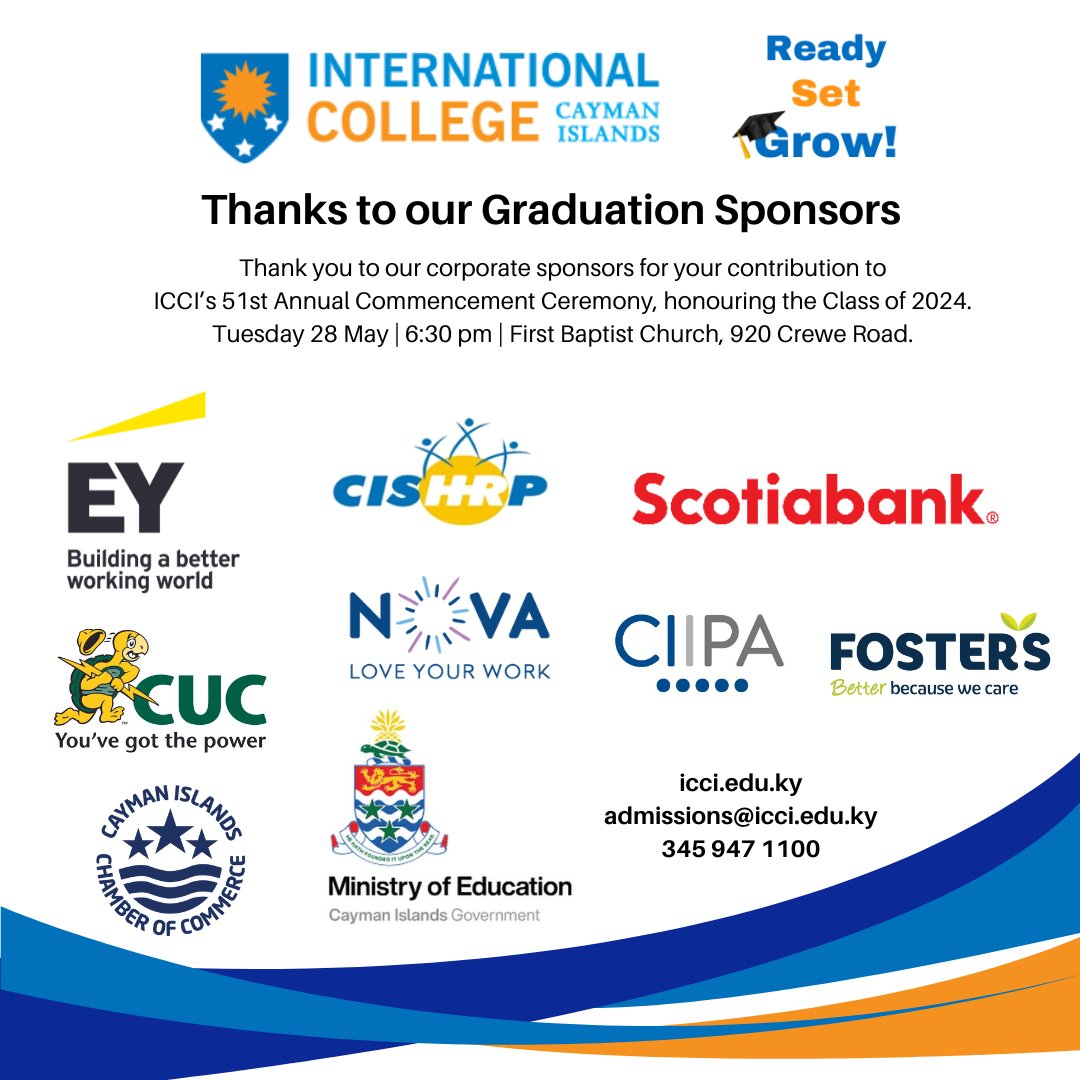 #icci #graduation #sponsors #ey #cishrp #scotiabank #cuc #nova #ciipa #fosters #chamberofcommerce #ministryofeducation #education #success