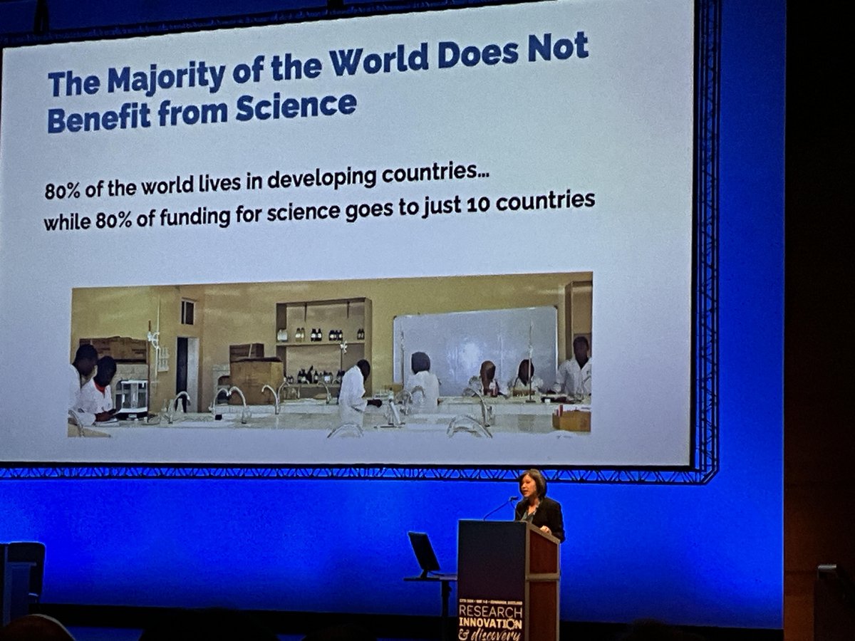 80% of the world lives in developing countries while 80% of #sciencefunding goes to just 10 countries says @MelissaPWu during her talk on increasing global access to the transformative power of science during Day 4 of #CYTO2024! @ISAC_CYTO #CoreFacilities #Cytometry