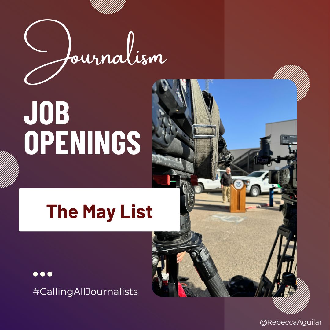 My May list of #journalism job openings is out. More than 85 jobs are available. Thx to everyone who contributed to this list to help a fellow journalist and is making the #CallingAllJournalists Initiative successful. Please share, RT. #jobs #localnews rebeccaaguilar.wordpress.com/2024/05/07/jou…