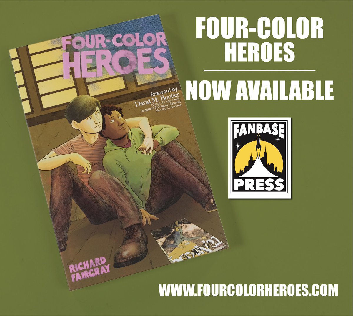 The #GLAAD-winning coming-of-age #GraphicNovel, @4ColorHeroesGN, by @RichardFairgray is available from @Fanbase_Press! 2 boys from wildly different worlds find love & self-discovery thru #comics | Feat. @davidbooher & @ArkhamAsylumDoc #LGBTQIA+ fanbasepress.ecrater.com/p/42007307/fou…