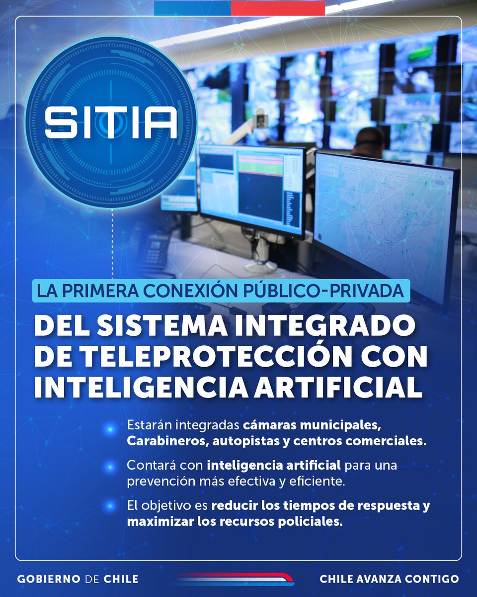 Hoy revisamos el avance del Sistema Integrado de Televigilancia con Inteligencia Artificial (SITIA), un proyecto impulsado por la @SubPrevDelito, que tendrá el potencial de 1.541 cámaras integradas en una sola plataforma para mejorar la coordinación y tener #MásSeguridad ✅