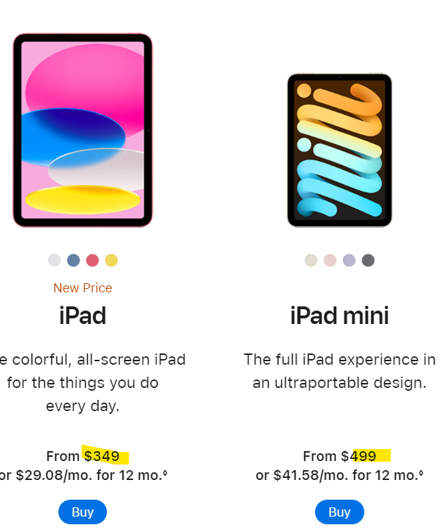 mattkrantz's tweet image. Can anyone explain why an #iPad Mini costs $150 more than an iPad -- other than the fact Apple essentially monopolizes the smaller tablet market. #competitionisgood