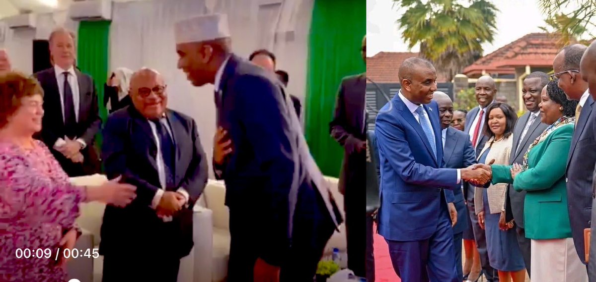You can clearly all see the selective hypocrisy of Somali leaders. The PM couple of months ago he acted religiously and refused to shake hands with Catriona Laing. Yet suddenly, he's shaking hands with women in Kenya