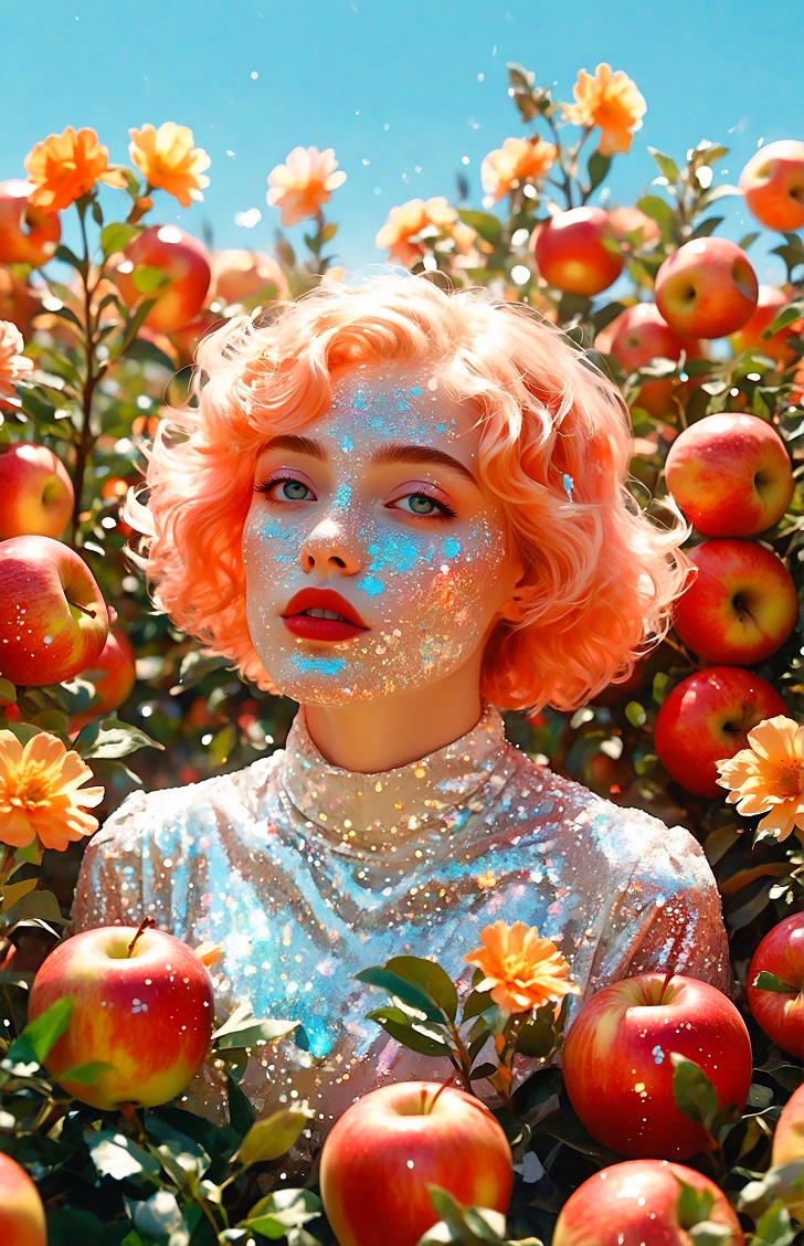 New piece! 'Apple Orchard of Eden' on @objktcom 6/7 ed 10 xtz #TEZOSTUESDAY #conceptualart 🔗👇