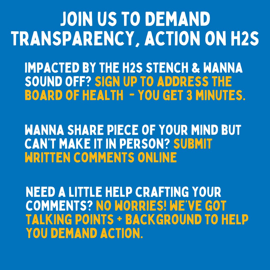 LAST CALL: The deadline to sign up to speak out on H2S at the @Allegheny_Co Board of Health meeting is just 35ish minutes away (12:30 p.m.). Can't make it? Submit a comment? Not sure what to say? We've got background + sample talking points: gasp-pgh.org/join-gasp-resi…