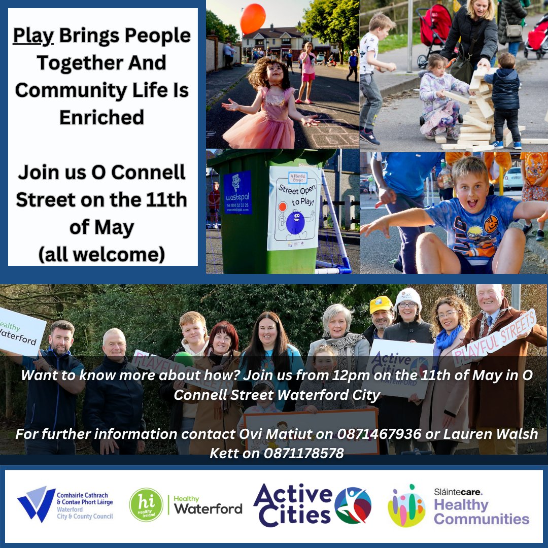 Our second #PlayfulStreet event takes place this Saturday. #activecities @WaterfordLSP