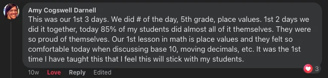 Want to know more? Check out what this teacher had to say about #MathReps Learn more and take a deeper dive with our #Math event #eduprotocols #iteachmath #maths #elemmathchat #iste