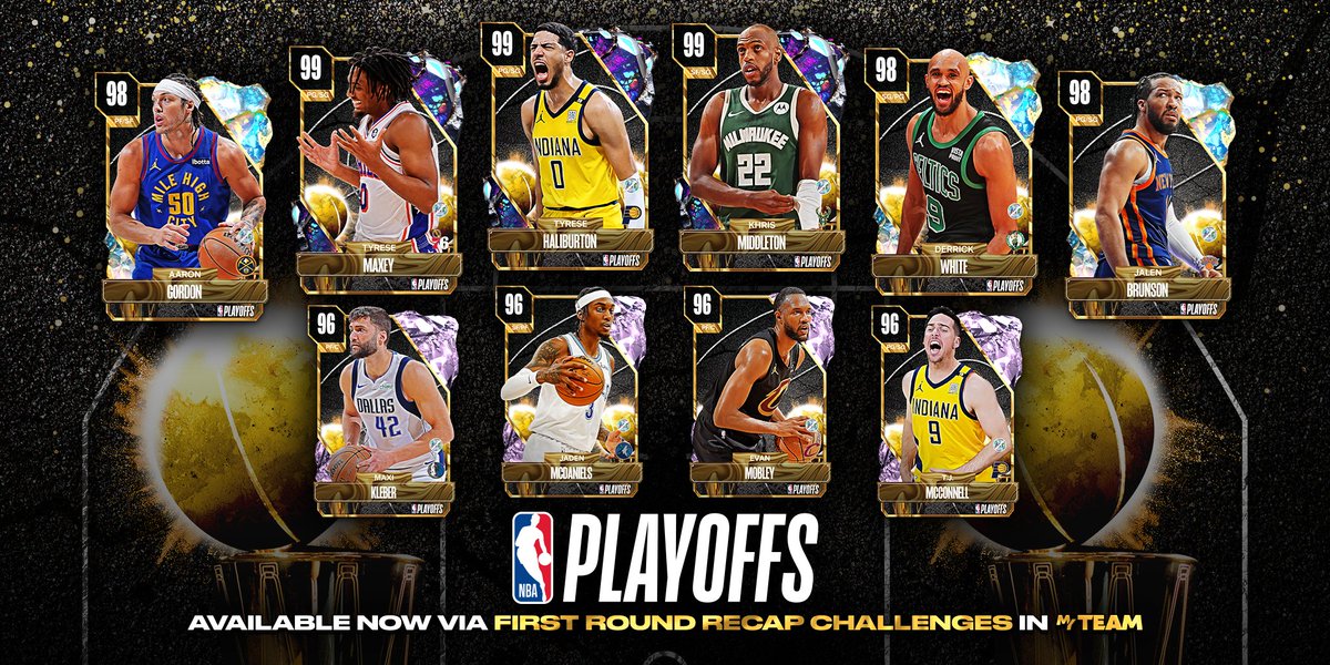 Complete a group of Challenge Games based on First Round performances to earn 10 Playoff Reward Cards 🔥 Match these real-life feats with the actual player to complete Agendas for even more rewards!