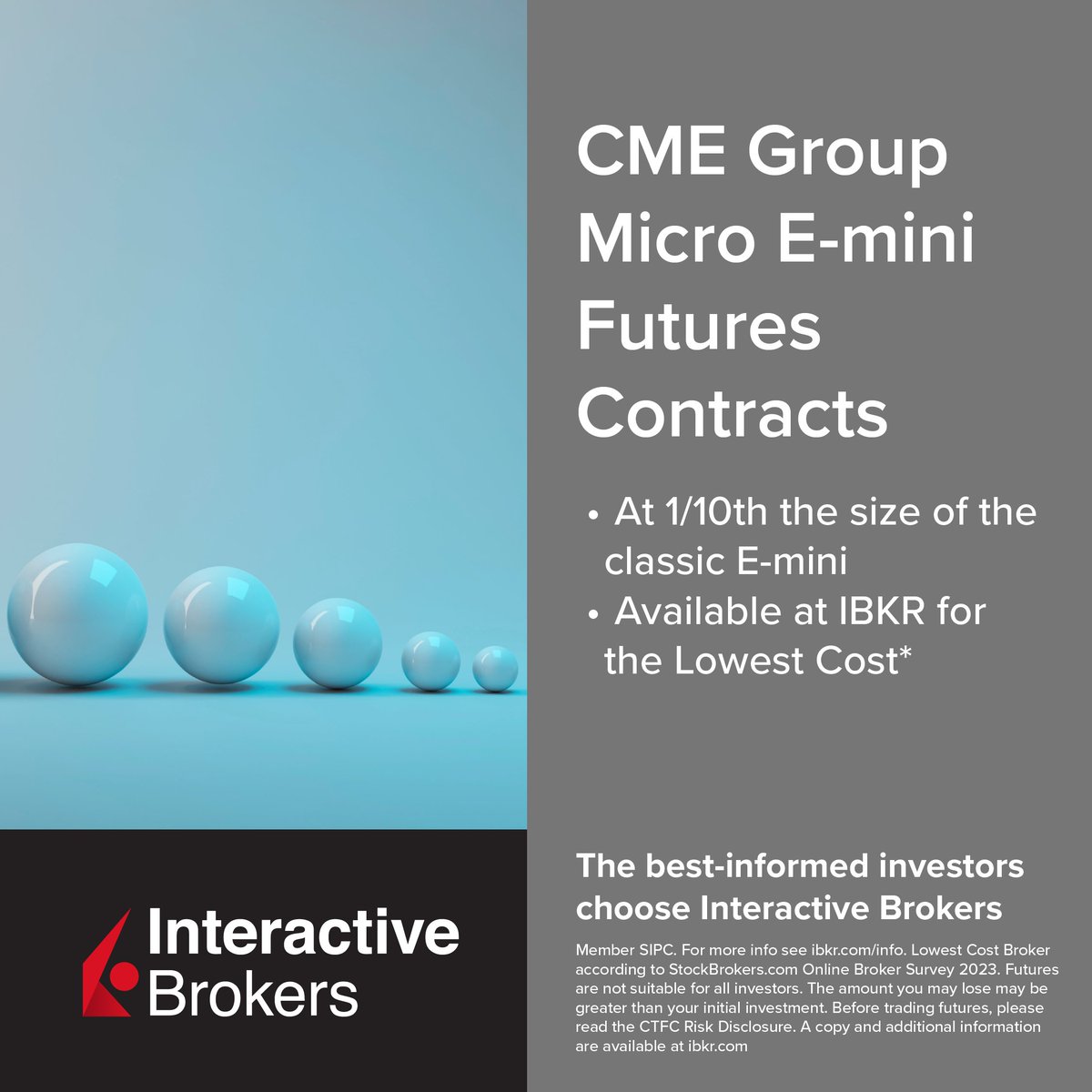 🔍 Looking for micro futures? You can find #CME Micro E-mini #futures contracts at IBKR for the lowest cost. Discover more at IBKR: spr.ly/eminit