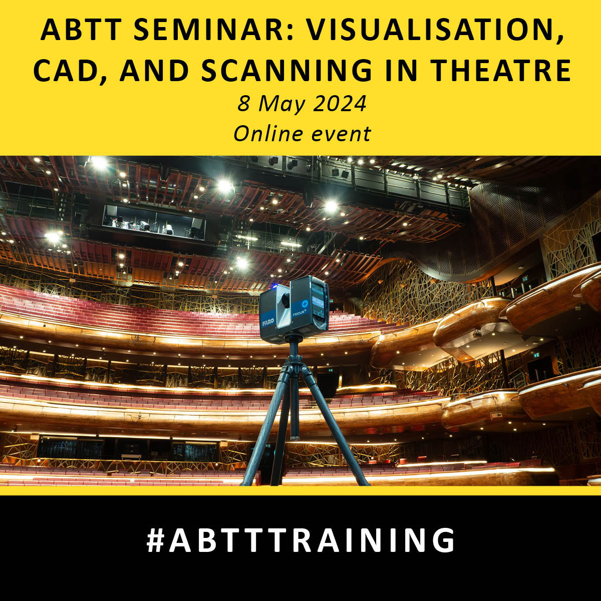 TOMORROW at 12.30pm: “Visualisation, CAD, and Scanning in Theatre,” an enlightening and comprehensive online seminar highlighting the cutting-edge visualisation technology shaping the future of theatre. 

Book your FREE place here: abtt.org.uk/events/abtt-se…

#ABTT #ABTTtraining