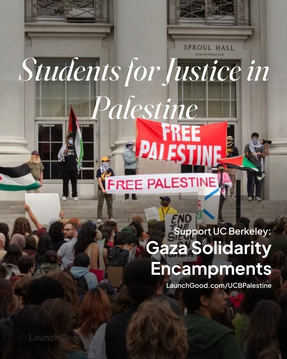 ❗ Students at UC Berkeley bravely spoke out for Gaza, and now they need our help. Standing up for justice has come at a price. The students who stood up for Gaza have found themselves in need of legal aid. Support the students of UC Berkeley 👉 LaunchGood.com/UCBPalestine