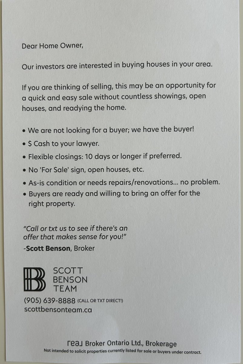 This was in my mailbox today!

Isn’t this the type of thing that’s caused our housing problems?

#realestate
#canadarealestate
#Ontario #ontpoli