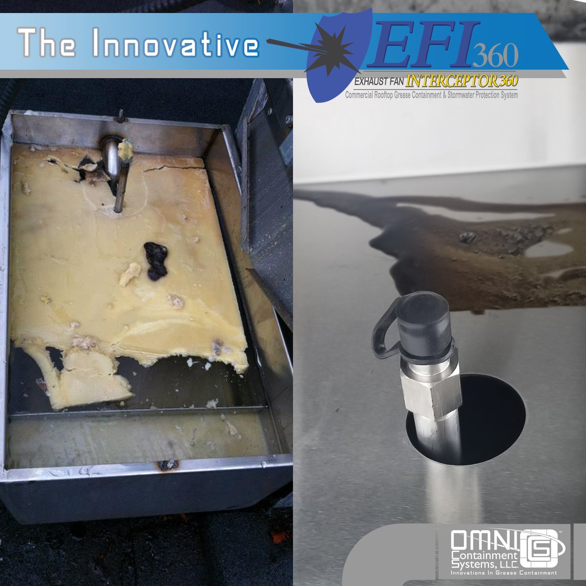 omni_llc's tweet image. The EFI 360 Exhaust Fan Grease Interceptor is a game-changer in kitchen exhaust maintenance. Process rainwater freely while ensuring grease is captured during servicing. bit.ly/3By5TOv

#GreaseInterceptor #RainwaterProcessing #OmniInnovation #EfficiencyAtItsBest