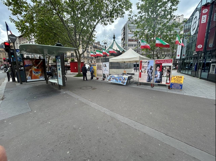 6-#Paris, #France—May 7, 2024: #MEK Supporters Exhibition in Solidarity With the #IranRevolution, Condemning the Wave of the Executions in #Iran. #StopExecutionsInIran #FreeIran