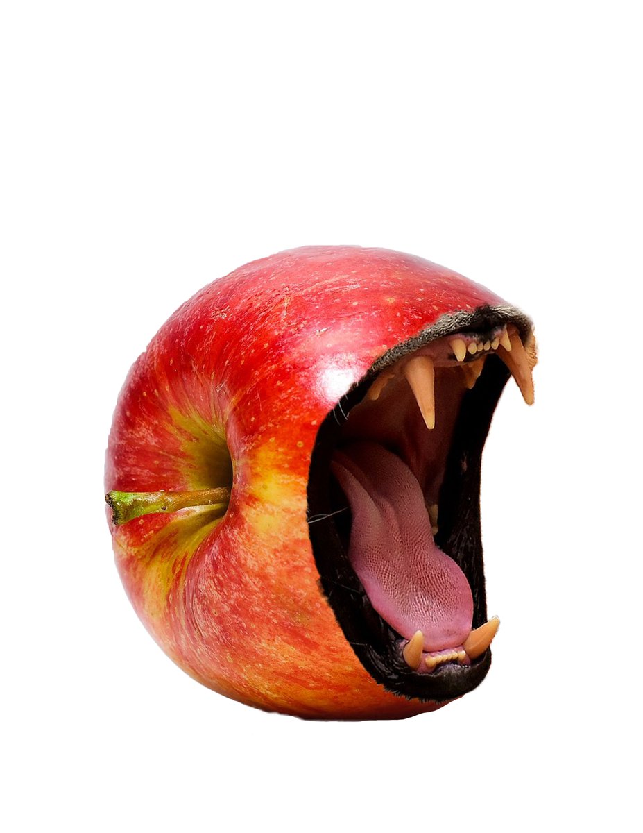 MarkWebDevATC's tweet image. #inspiration #webdev@atc 
 My work consists of being given photoshop prompts and executing them. such as this screaming apple. it only has a mouth and must scream