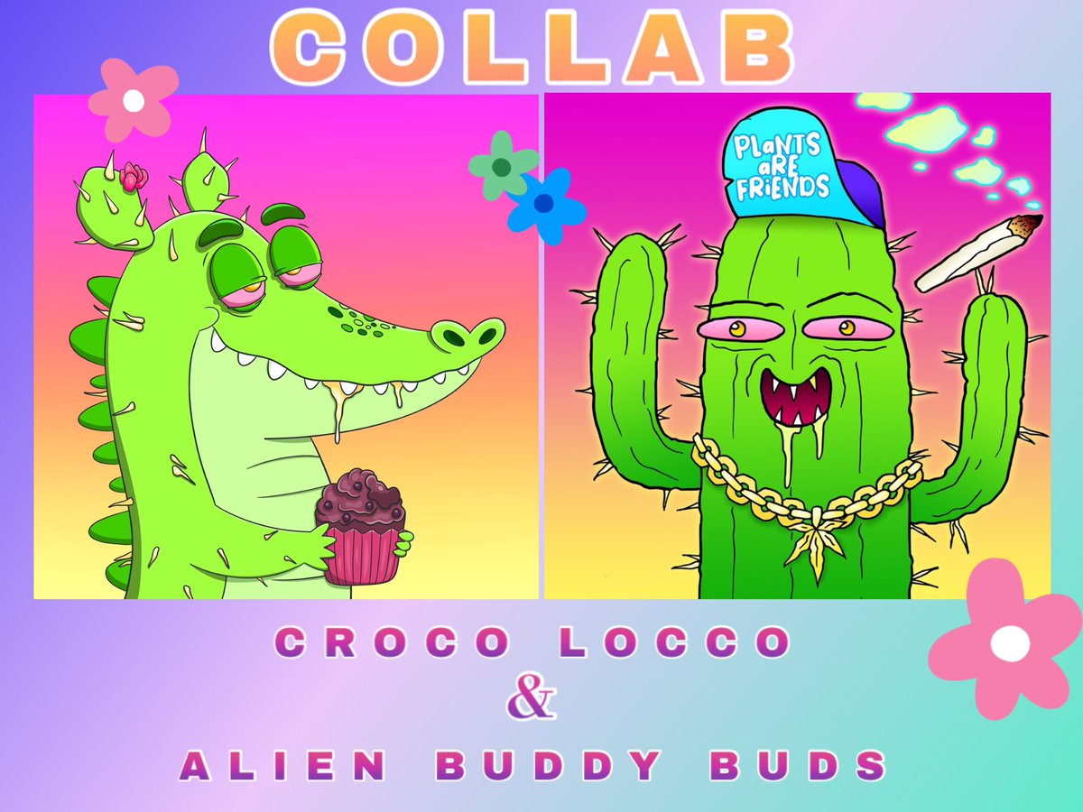 🔥🔥🔥COLLAB🔥🔥🔥

🌵High Cactus Drop🌵
@croco_locco X @AlienBuddyBuds

▪️ Wednesday 5pm UTC
▪️ Auction duration 24h
▪️ Min bid 0.01 WETH

🐊Croco Locco Collection: opensea.io/collection/cro…

👽Alien Buddy Buds: opensea.io/collection/ali…

#PolygonCommunity