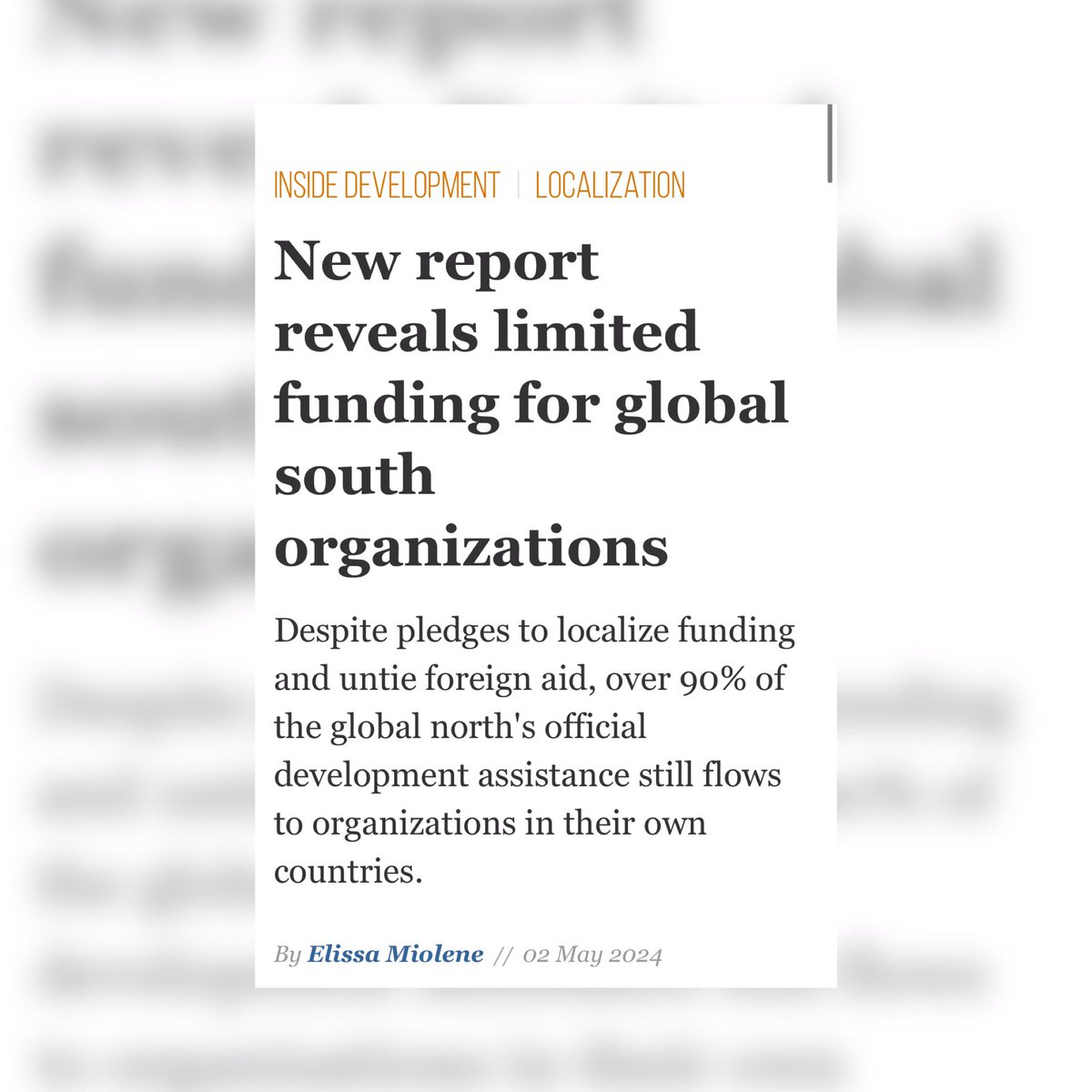 ✍🏾The Hows❓, Whys❓ and Whats ❓of Philanthropy 🫶🏾 _ ✍🏾 Shifting Tides _ 🔗❣️Find out why in the latest report ‘Too Southern to be Funded🔗: devex.com/news/new-repor… _ #ShiftThePower #globaldevelopment #aidequality #philanthropy2024 #civilsocietytrends