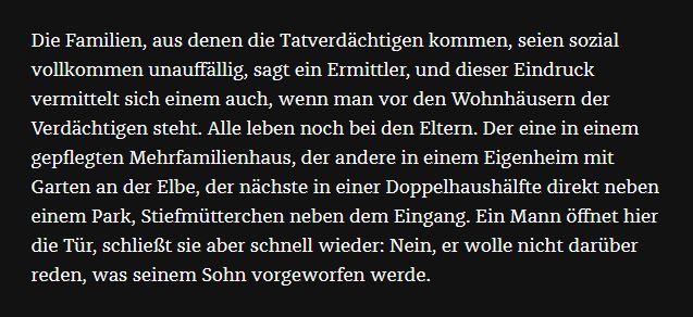 Da gibt es kein Vertun: Rechtsextremismus, auch in seiner brutalsten Form wie beim Angriff auf Matthias Ecke, kommt häufig aus der sogenannten Mitte der Gesellschaft, wohlsituierten, bürgerlichen Kreisen. Perspektivlosigkeit o.ä. ist da keine Erklärung. zeit.de/politik/deutsc…