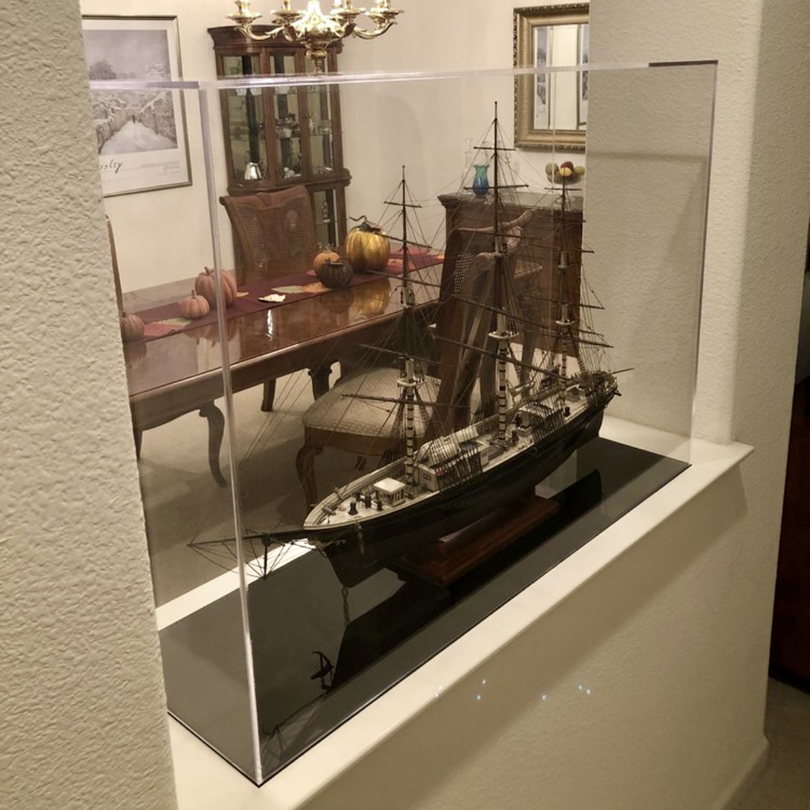 tapplastics's tweet image. John A. shared this photo of the case TAP made for his grandfather's 1940 handmade model ship! “We could not be more pleased with the quality and craftsmanship that protects our treasure. Thank you TAP Plastics!” #tapplastics #modelship #customdisplaycase #museumquality