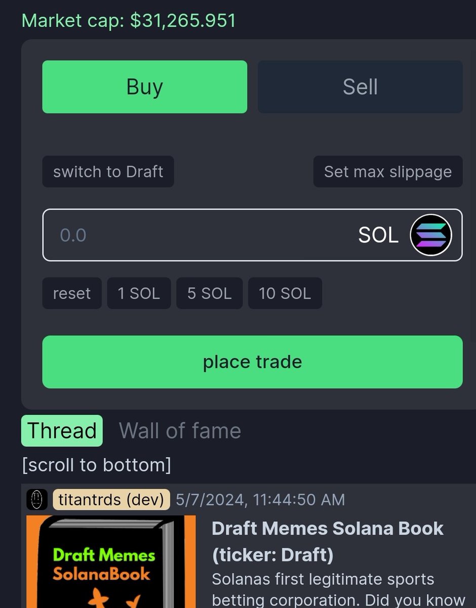 $DRAFT on pump fun... 31k market cap

pump.fun/779ET58cXck8pV…