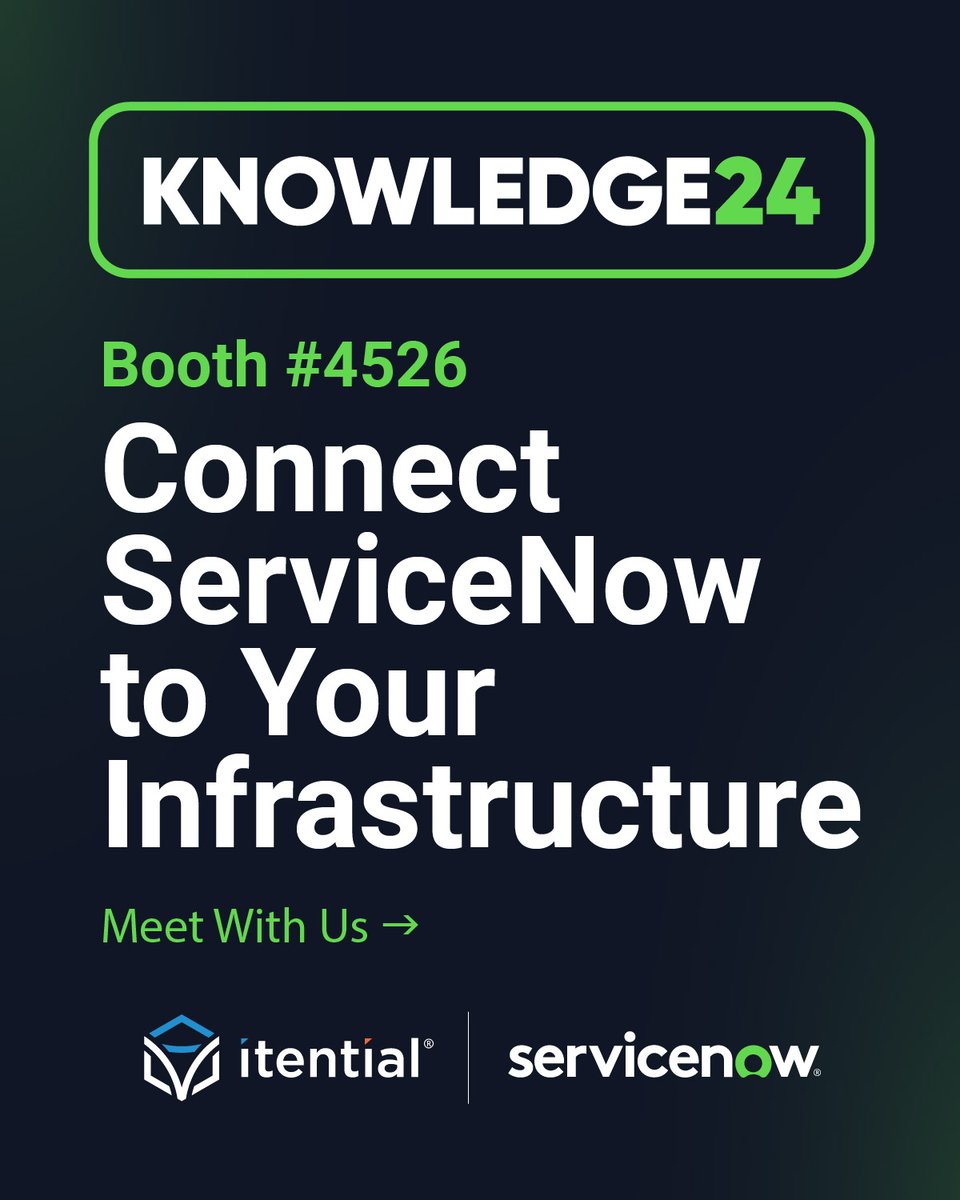 We’re ready to kick off at Knowledge 24, hosted by @ServiceNow! #Know24 Stop by booth 4526 at the Sponsor Expo to learn how Itential is making it easier than ever for teams to orchestrate & automate network changes directly from ServiceNow. Learn more: bit.ly/4abbHvK