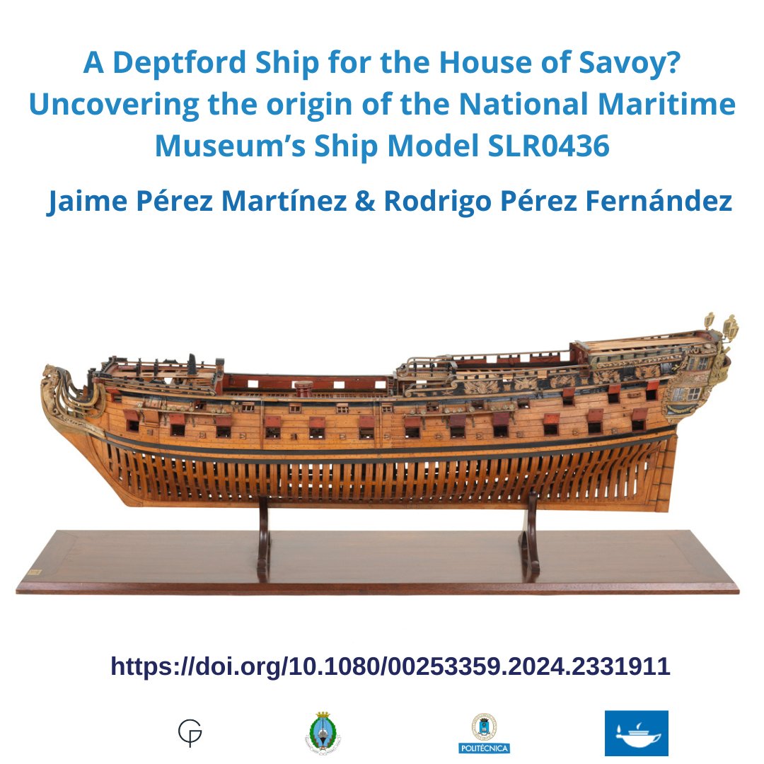 ETSIN_Oficial's tweet photo. A Deptford Ship for the House of Savoy? Uncovering the origin of the National Maritime Museum’s Ship Model SLR0436
Jaime Pérez & Rodrigo Pérez
The Mariner’s Mirror, 110(2), 150–166., 2024
https://t.co/NSZNj5ER39
#etsinavales #royalmuseumsgreenwich #marinersmirror
#navyboardmodel https://t.co/2T3RWKtJLe