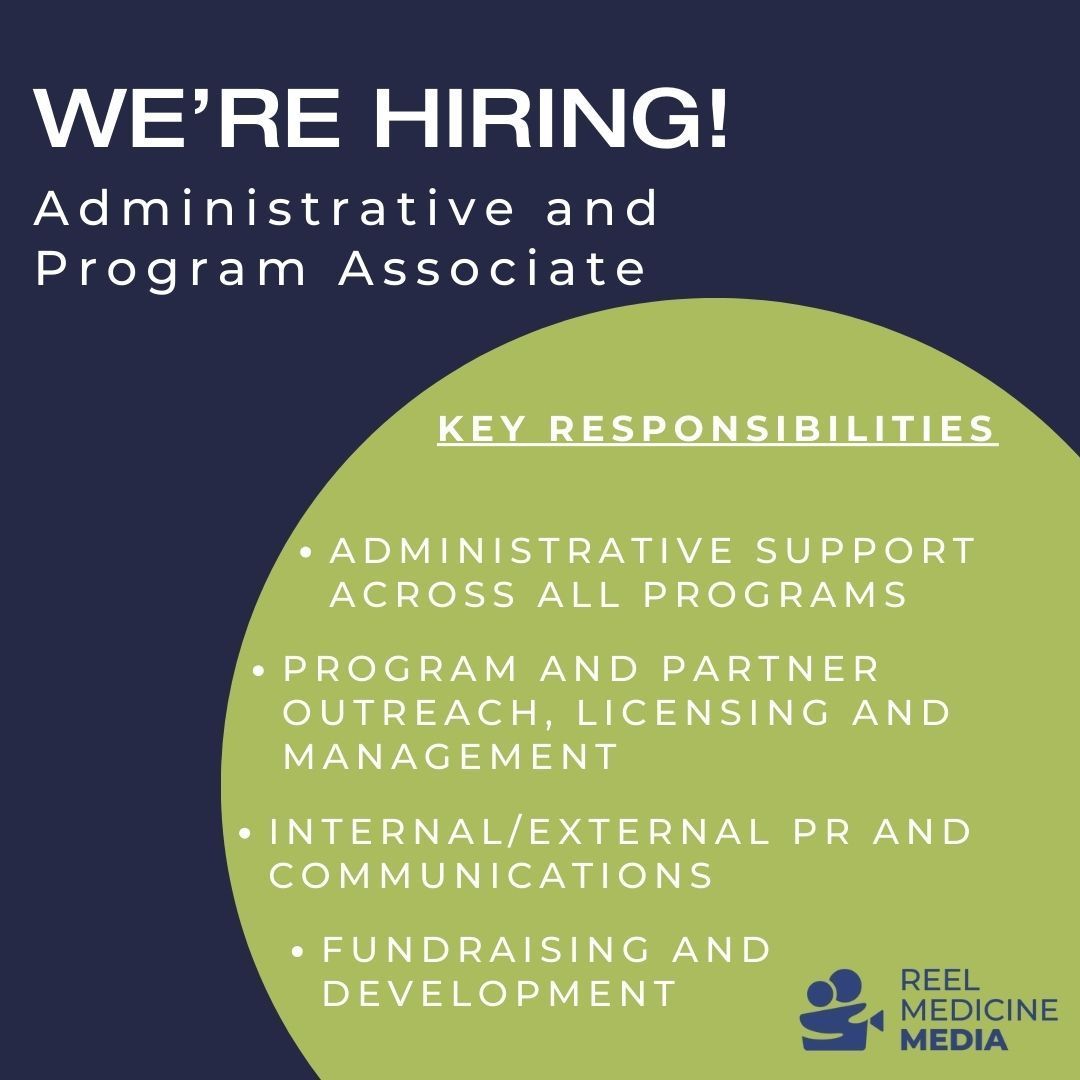 JessicaZitter's tweet image. Reel Medicine Media is hiring an Administrative and Program Associate! We are seeking a new teammate with a passion for doing good and an interest in improving end-of-life medical care. Read the full job description and apply here: buff.ly/4dtKXbF