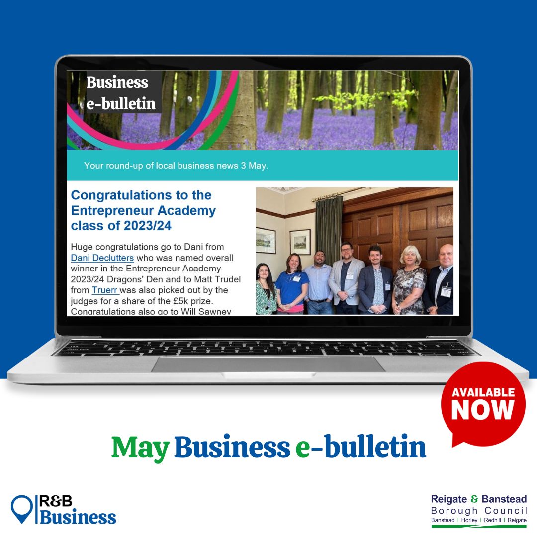 The May edition of the Reigate & Banstead Business e-bulletin is out now. This month, read about who won the 2023/24 Entrepreneur Academy; the new round of Business Support Grants; and the launch of the Peer 25 Leadership Programme: orlo.uk/yE8qB