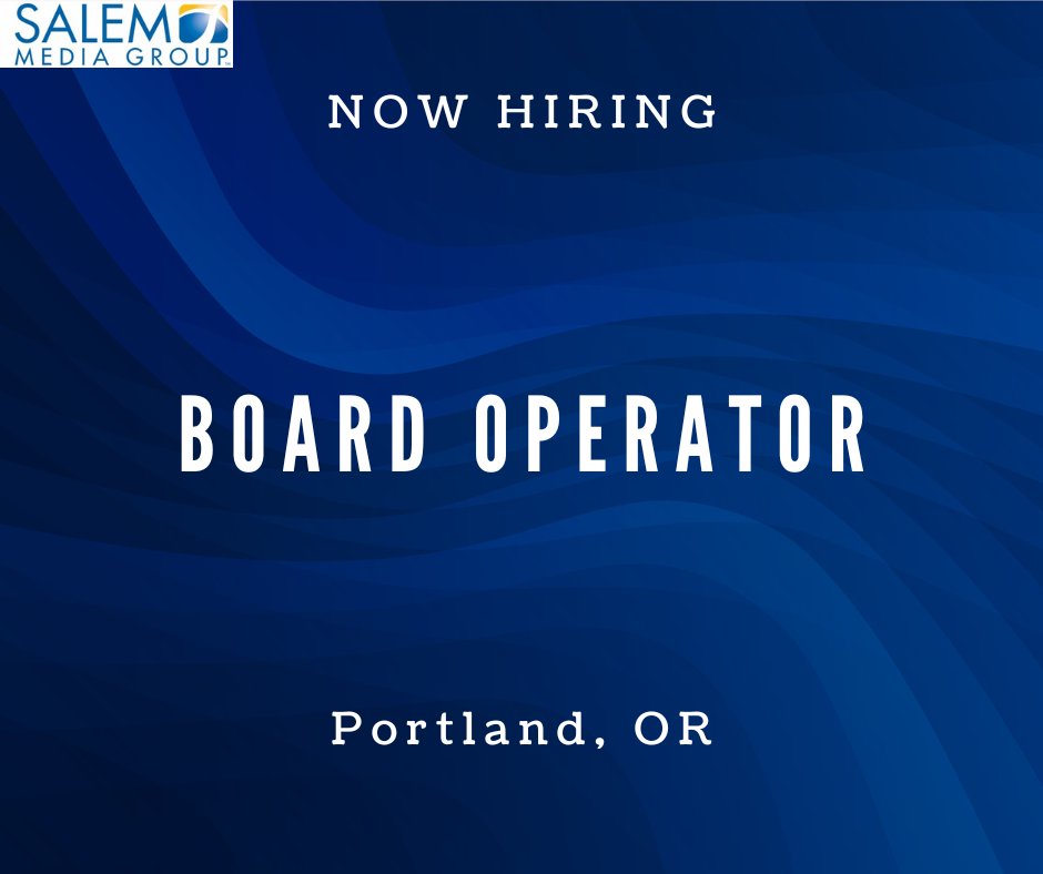 Salem Media Group is hiring a part-time Board Operator in Portland, OR. For more information about this opportunity & to apply online, please visit careers-salemmedia.icims.com/jobs/3176/part…. #job #media #radio #sales #digital #broadcast #hiring #salemmediagroup #portlandjobs