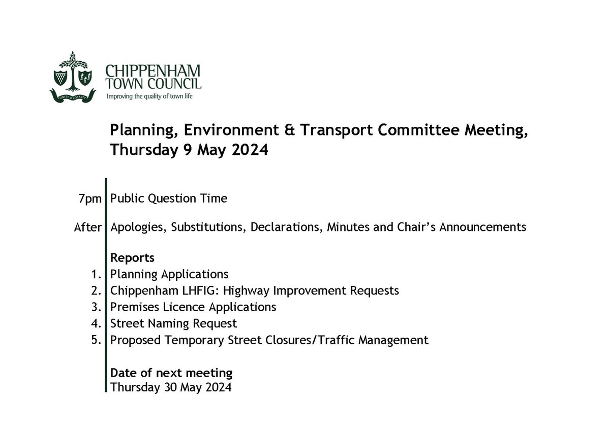 The Planning, Environment and Transport Committee will meet at 7pm in the Town Hall on Thursday. The agenda is on our website: bit.ly/agendas_ You can attend the meeting or watch on YouTube: bit.ly/CTCYouTube_