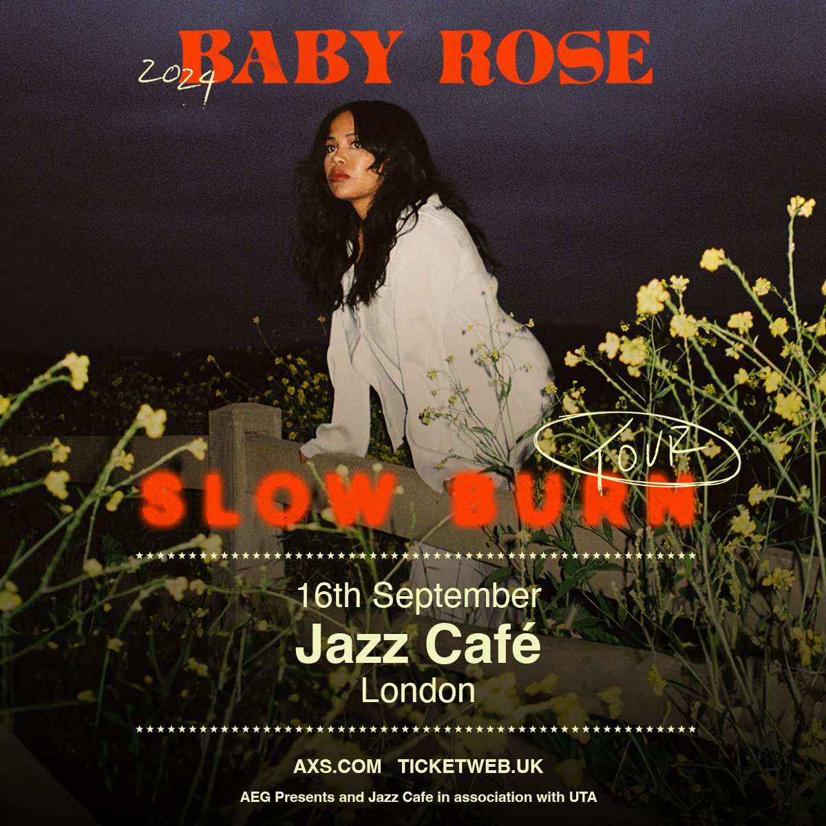 JUST ANNOUNCED! @babyrosemusic | Slow Burn Tour | Sept 2024 Tickets On Sale Fri at 10am: aegp.uk/BRose24