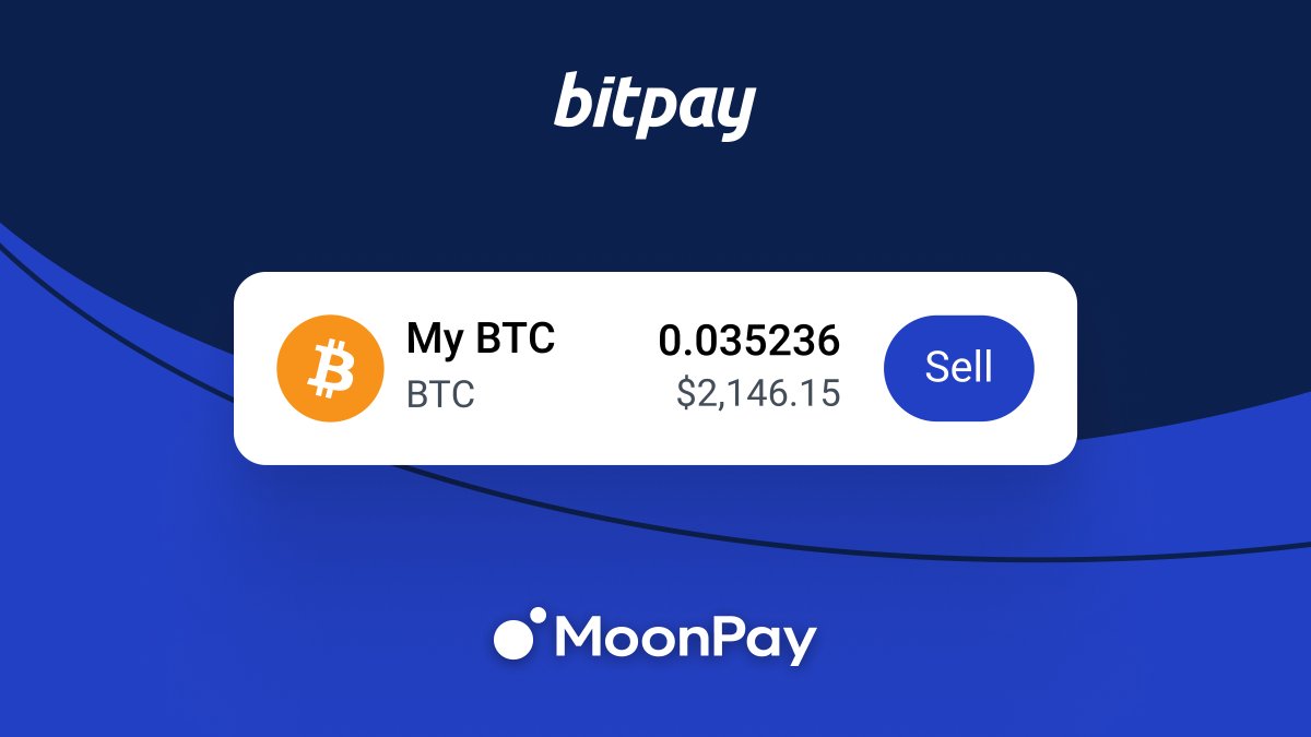 Exciting News! We’re teaming up with @moonpay to bring you a better way to sell your #crypto. Starting today, sell #BTC and other cryptocurrencies in the BitPay app. It’s fast, secure, and easy. Download the free #BitPay app to get started: bitpay.onelink.me/Cenw/p8lk8oek #MoonPay