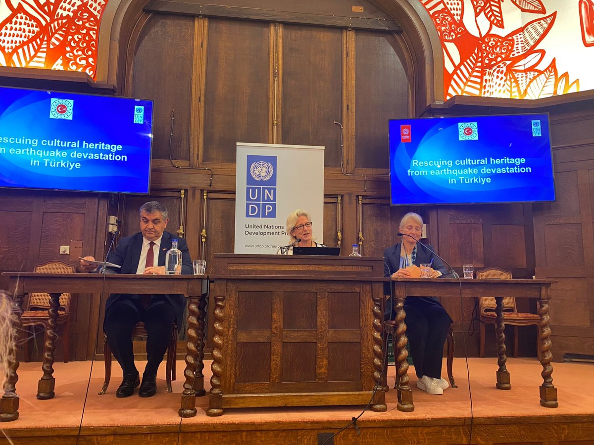 Today, @UNDP, @europanostra, and @TC_AVBIRDT join forces in Brussels to rescue Türkiye’s legacy, urging regional and global support to restore priceless cultural heritage sites vital to local identity and livelihoods in the earthquake-hit region of #Türkiye. 🇹🇷 #SaveTheLegacy