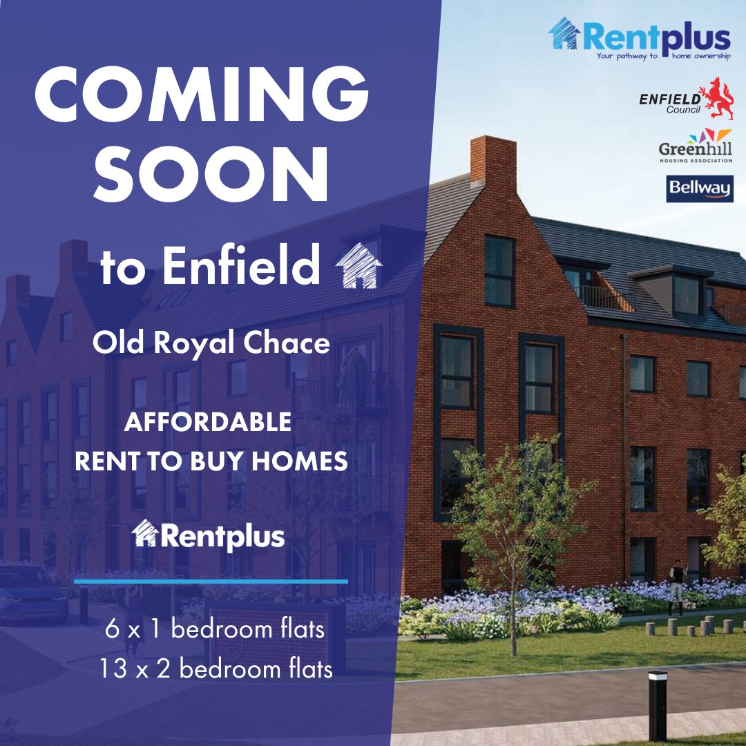 Coming soon to Summer 2024🏡
1 & 2 bedroom flats for affordable rent to buy in #Enfield. Move in with #NoDeposit, rent for 5 - 20 years and receive a 10% gifted deposit when you buy.
Local connection to the area is required. 

#RentToBuy #AffordableHomes #NorthLondon #NewHomes