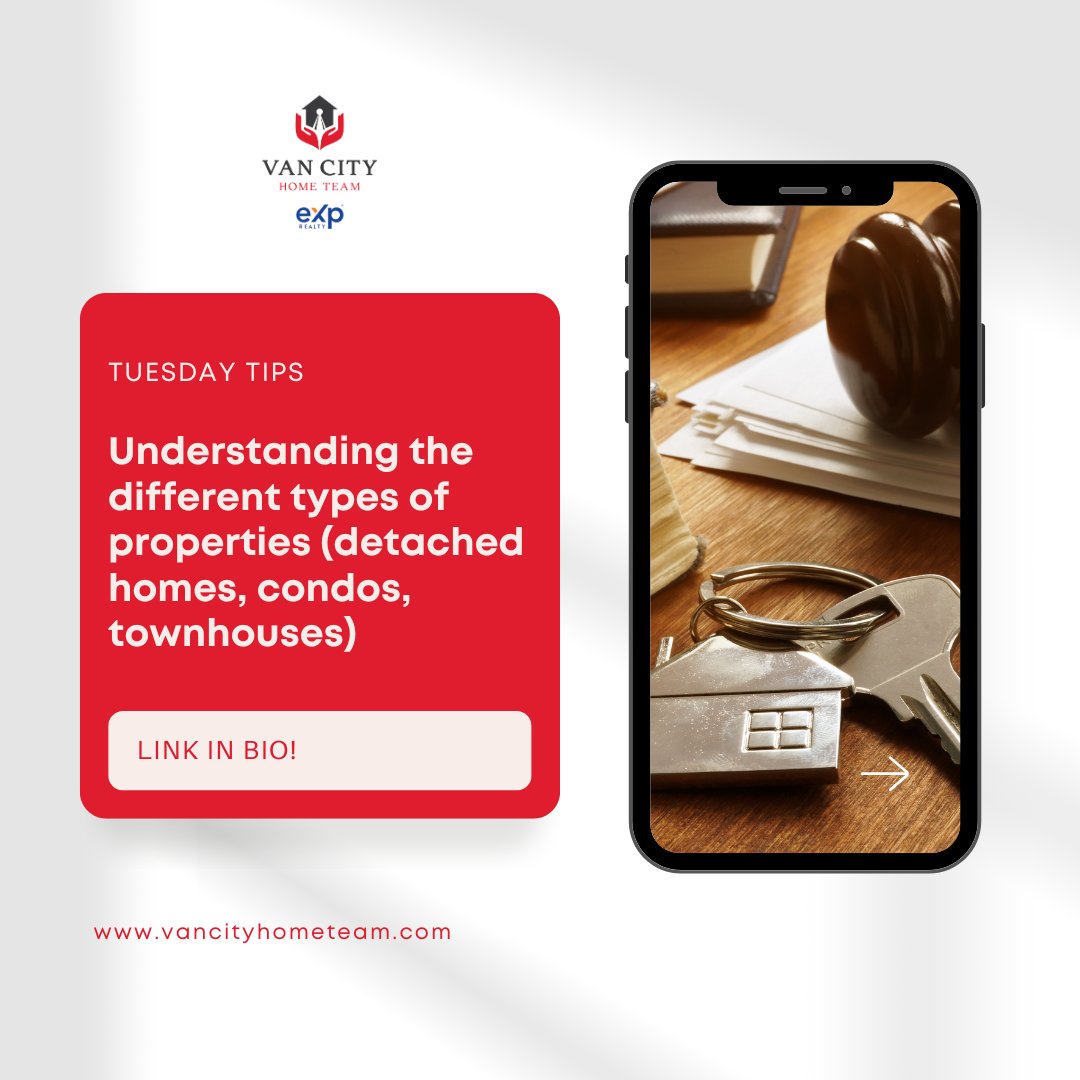 vancityhometeam's tweet image. Confused about #PropertyTypes? This #TuesdayTip video breaks it down! townhouse vs. condo vs. detached home? Our new video on YouTube gives you the key differences to find your perfect fit! #RealEstate #HomeBuying #VancityHomeTeam #MustWatch ➡️ Link in bio!