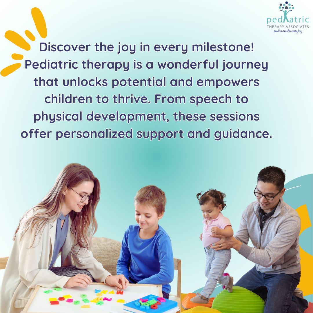 Pediatric therapy celebrates each step forward, encouraging growth and maximizing potential. These sessions focus on personalized assistance and empowerment for speech and physical milestones #PeadiatricTherapyAssociates #PediatricTherapy #speechtherapy #physicaltherapy #pedia