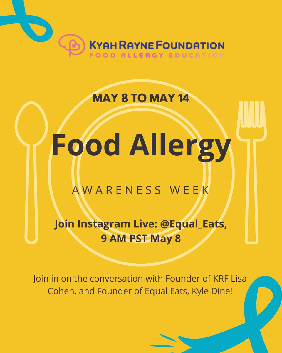 This Food Allergy Awareness Week (May 8-14), let's educate ourselves and others about the realities of living with food allergies. Let's share our stories together and spread awareness. #FoodAllergyAwarenessWeek #EqualEats #EducateToEmpower #KyahRayneFoundation