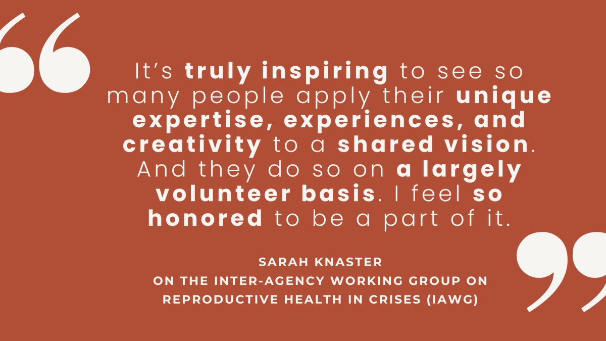 Sarah Knaster leads @IAWG_RH, which works to improve access to sexual and reproductive health care in crisis settings. Read our Q&A with Sarah on the unique challenges displaced women and girls face – and how you can help: womensrefugeecommission.org/blog/qa-with-s…