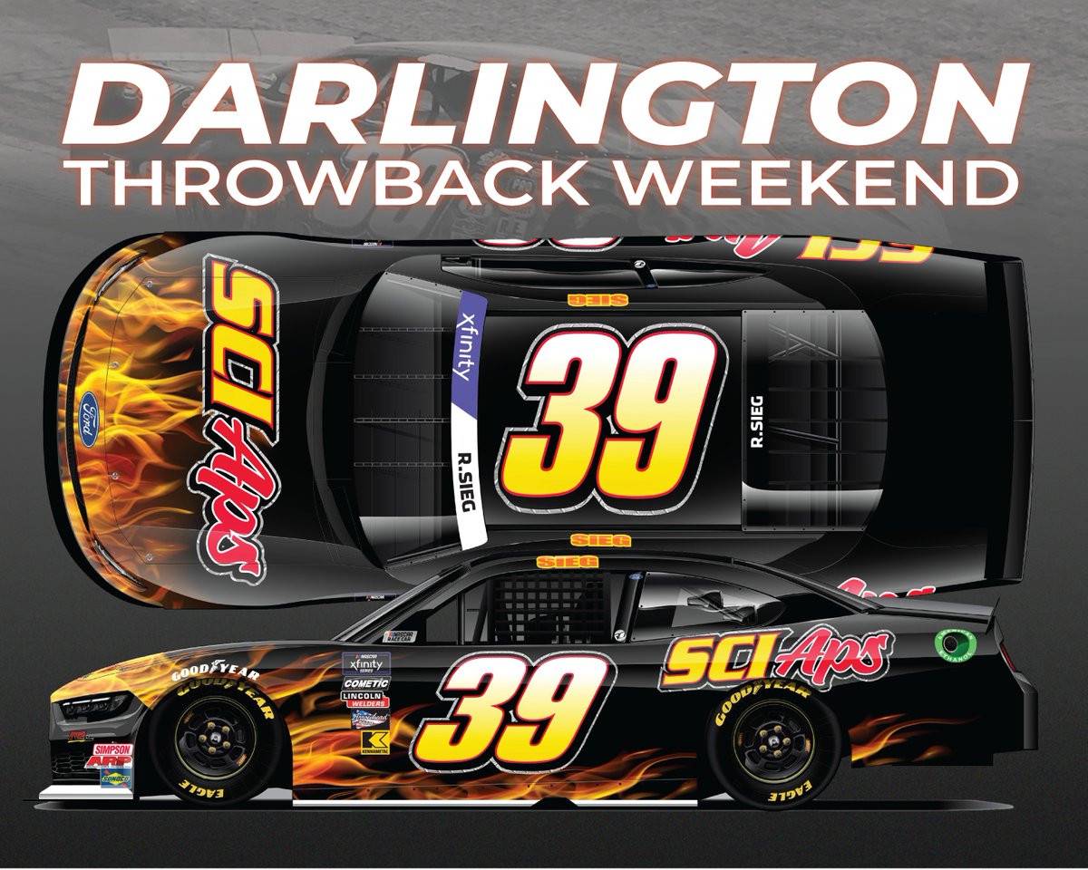 This weekend at Darlington, NASCAR Driver, Ryan Sieg, will showcase this epic paint scheme, decked out with a throwback SciAps logo. Tune in this Saturday, May 11, at 1:30 PM to see the #39 in action! 🏁 🔥#SciAps #NASCAR #XfinitySeries