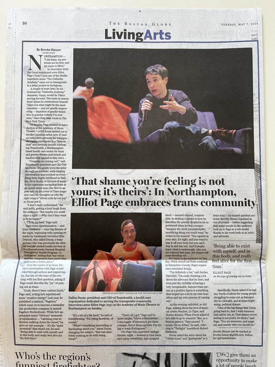 Wonderful to see this amazing write up of Transhealth and our Third Birthday in the Globe! So incredibly grateful for @TheElliotPage and his advocacy. The night was filled with vulnerability, good laughs, hope, and optimism.