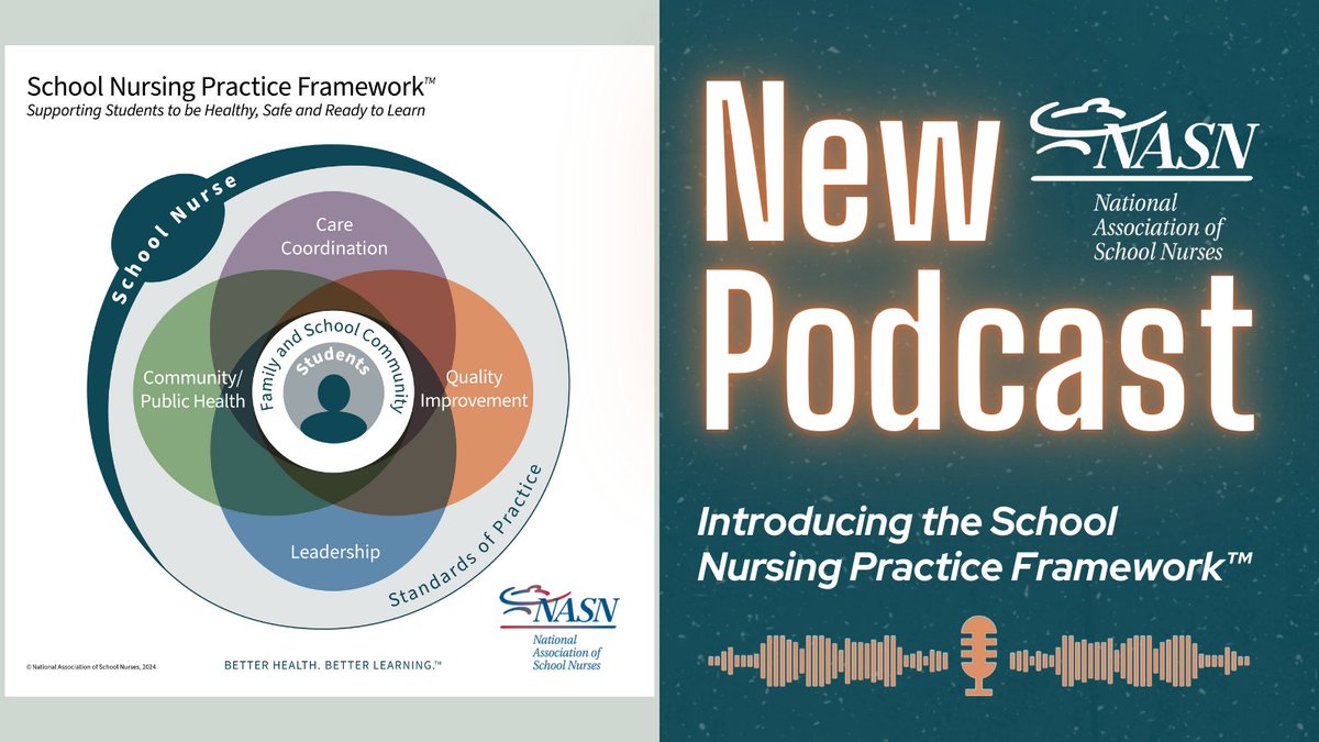 The new NASN School Nurse #Podcast, A Contemporary Framework Update for Today’s #SchoolNursing Landscape: Introducing the School Nursing Practice Framework™ is now available! Listen here➡ow.ly/Ro4050RytCH #schoolnurses #NASNStrong #studenthealth #schoolhealth